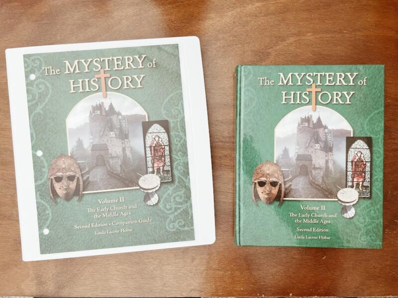 cover of The Mystery of History textbook and companion guide