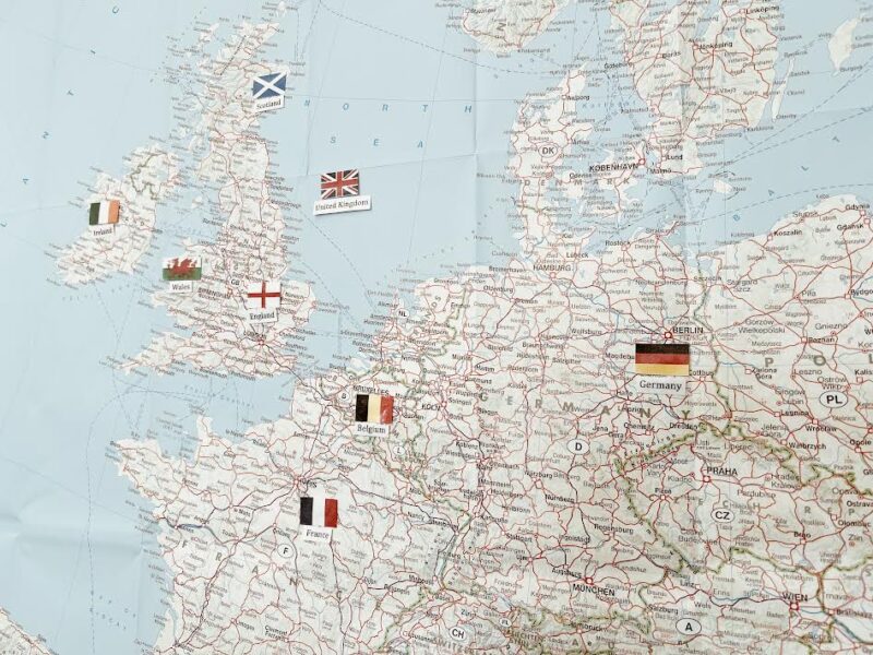 picture of map of Western Europe to emphasise foreign language learning