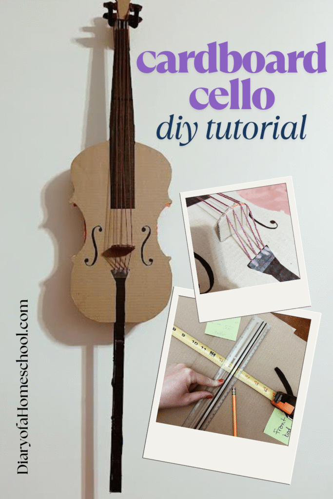cardboard cello diy tutorial pin