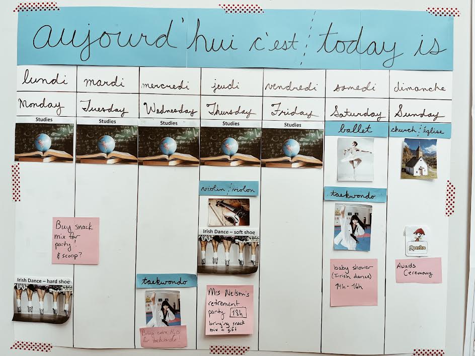 homemade weekly schedule wall calendar