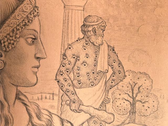 close-up illustration from D'Aulaires' Greek Myths