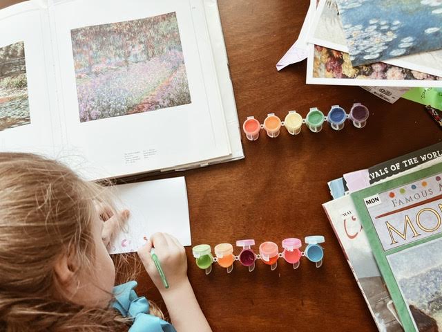 copying Monet in French Club