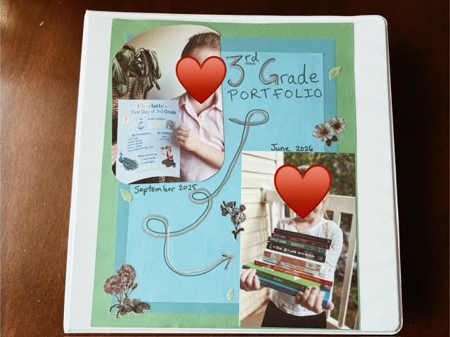 cover of 3rd grade homeschool portfolio binder