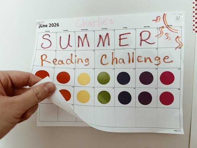 reading challenge sticker chart
