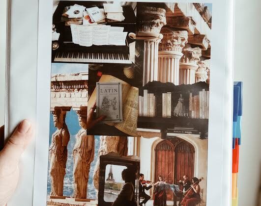 teacher binder with vision board for cover