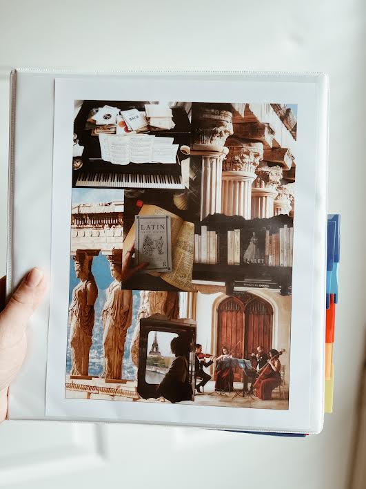 teacher binder with vision board for cover