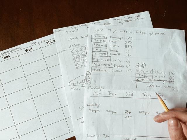 planning a block schedule for homeschool