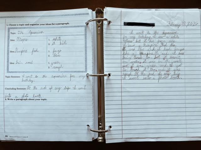 example of how Abeka teaches how to write paragraphs in third grade