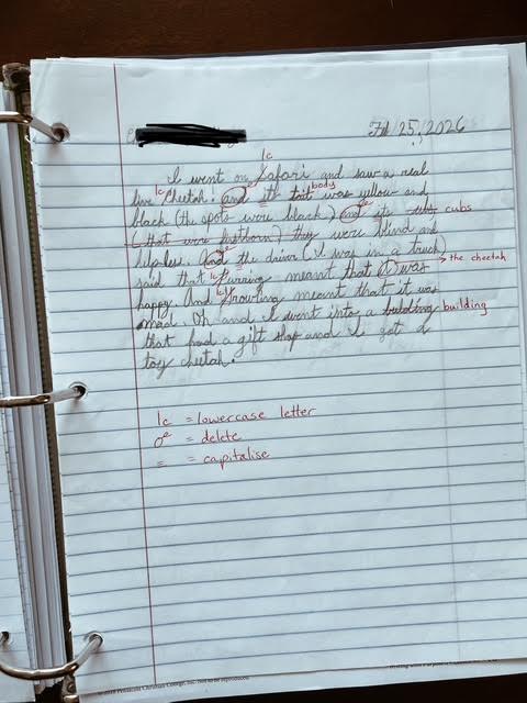 example paragraph using Abeka's third grade language textbook